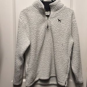 VS pink Sherpa quarter zip fleece pullover S